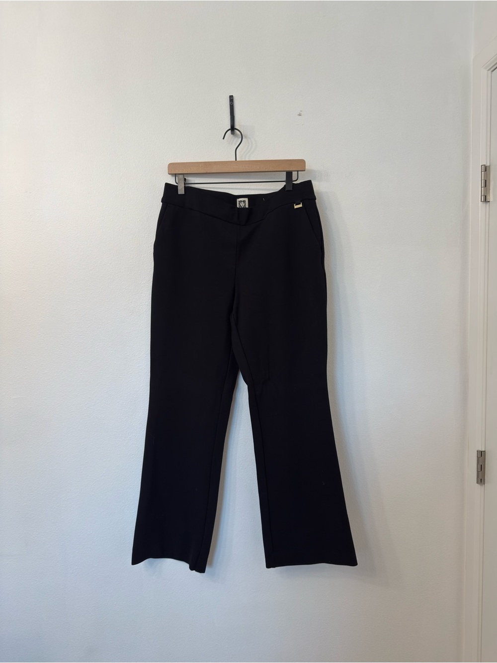 Anne Klein Black Straight-Leg Trousers